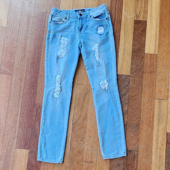 Lucky Brand Girls ZOEJEGGING Light Wash Ripped Jeans Size 14 - Picture 1 of 16
